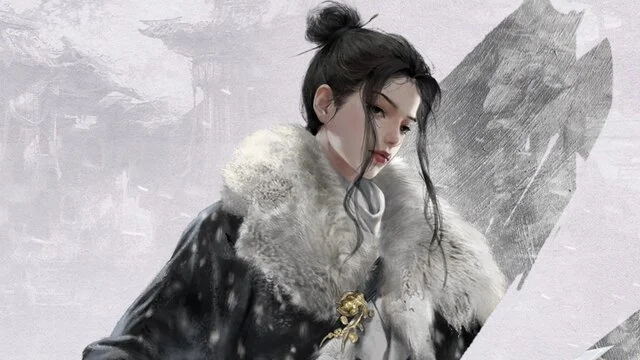 Illustration d'une femme en vêtements d'hiver élégants.