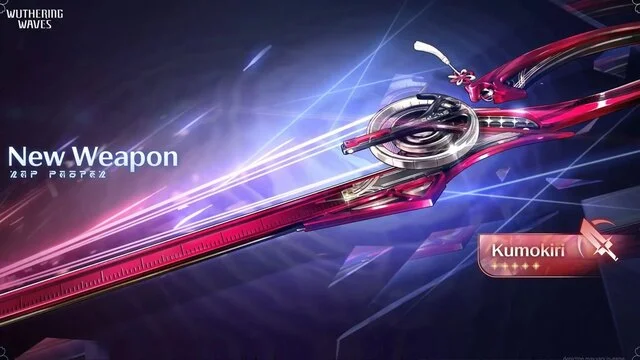 Nouvelle arme futuriste Kumokiri violette et blanche.