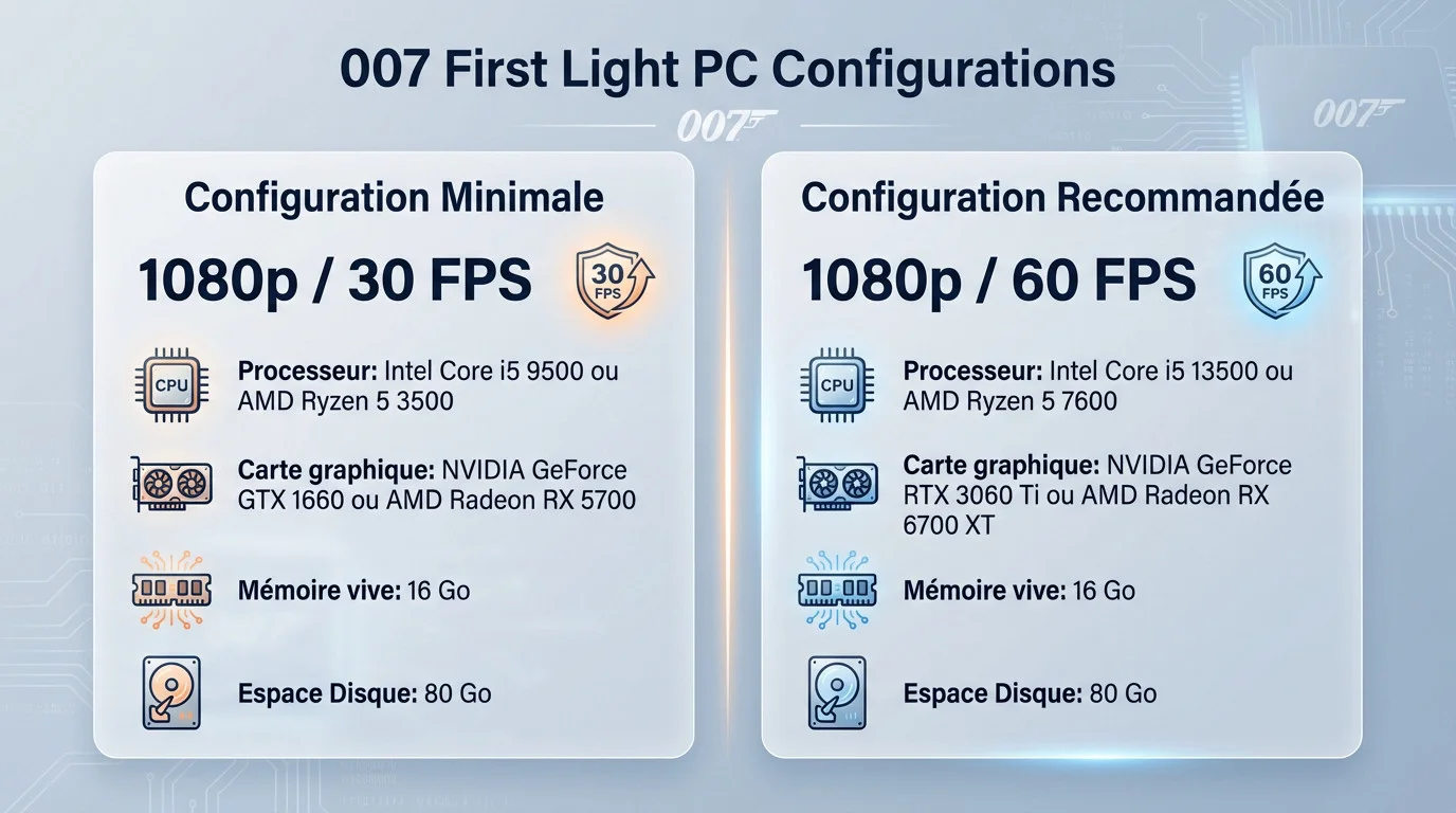 Aperçu des configurations PC révisées pour le jeu 007 First Light avec James Bond