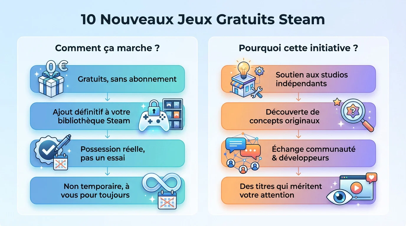 Sélection de 10 jeux gratuits sur Steam à télécharger en janvier 2026