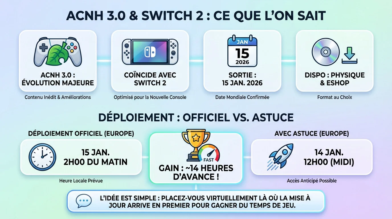 Mise à jour 3.0 Animal Crossing New Horizons et Nintendo Switch 2