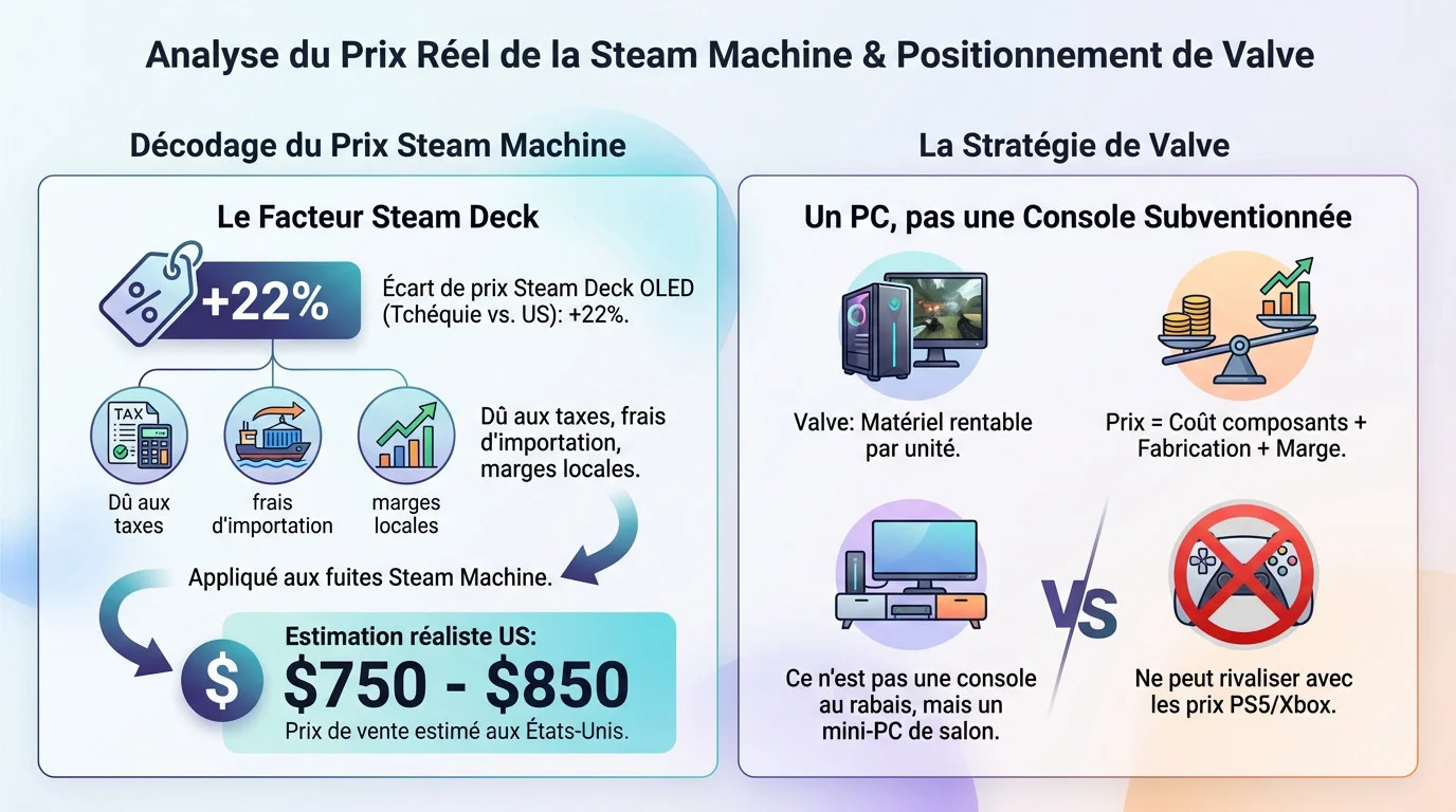 Analyse du prix potentiel de la Steam Machine et stratégie de Valve face au marché des consoles