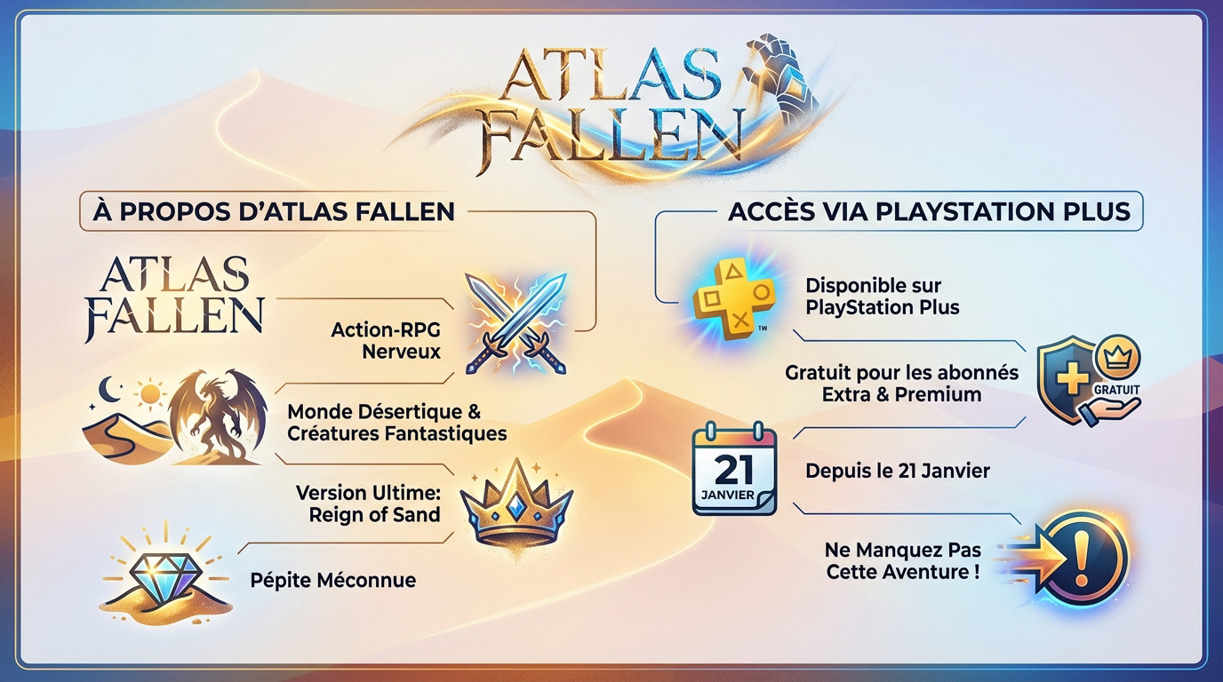 Atlas Fallen Reign of Sand disponible gratuitement sur PlayStation Plus