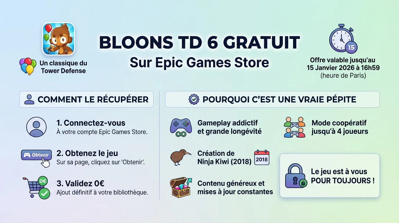 Bloons TD 6 gratuit sur l'Epic Games Store