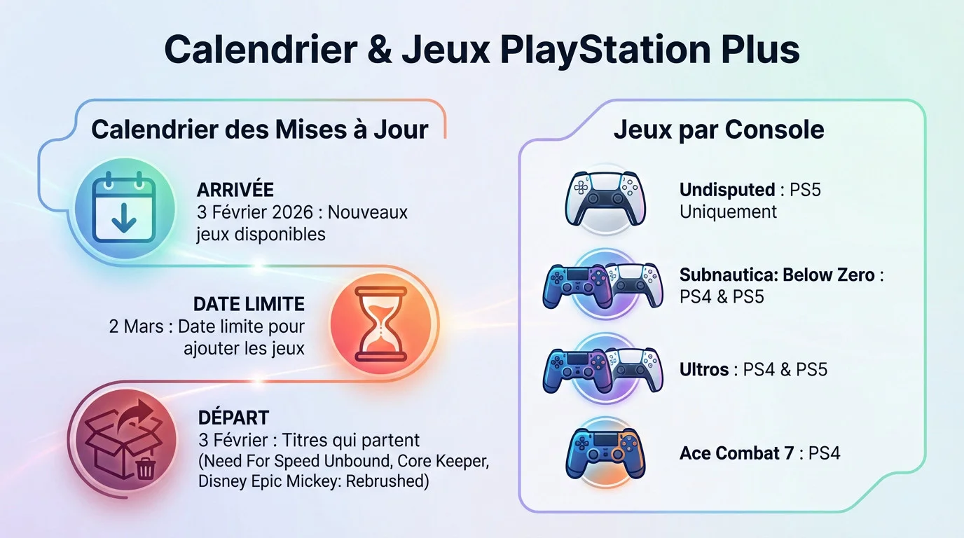 Calendrier des sorties et jeux PlayStation Plus février 2026