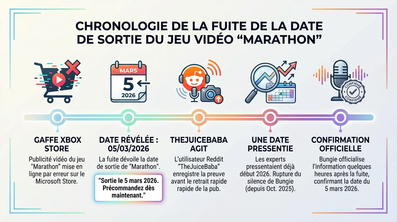 Chronologie de la fuite de la date de sortie du jeu Marathon sur le Xbox Store