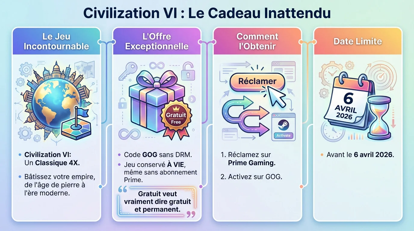 Aperçu du jeu de stratégie Civilization VI offert sur Prime Gaming