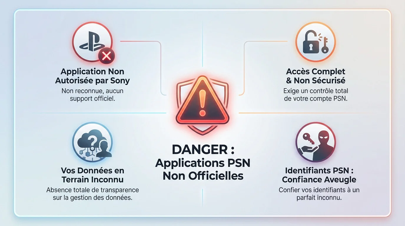 Risques de sécurité majeurs liés aux applications tierces non officielles sur le PSN