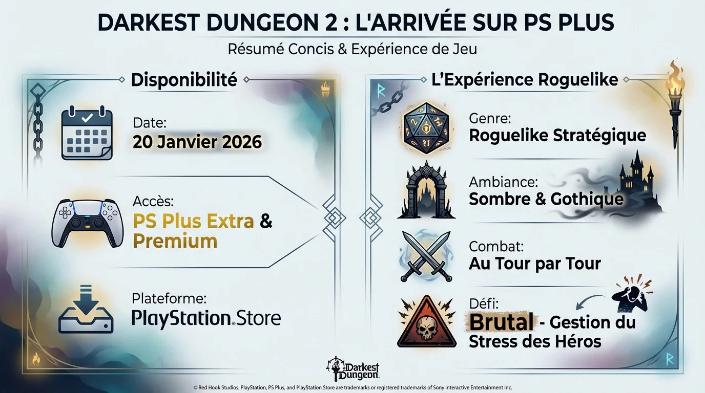 Darkest Dungeon 2 arrive sur le PlayStation Plus en janvier 2026