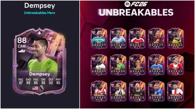 ea fc 26: dce héros incassables dempsey, nos solutions pas Carte de joueur Dempsey, héros incassable, FIFA 26.