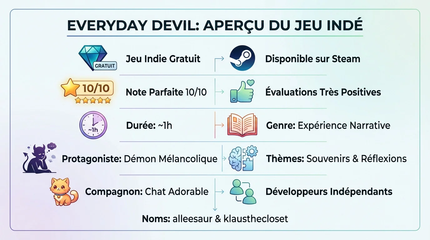 Aperçu du jeu indépendant Everyday Devil sur Steam avec son style graphique unique
