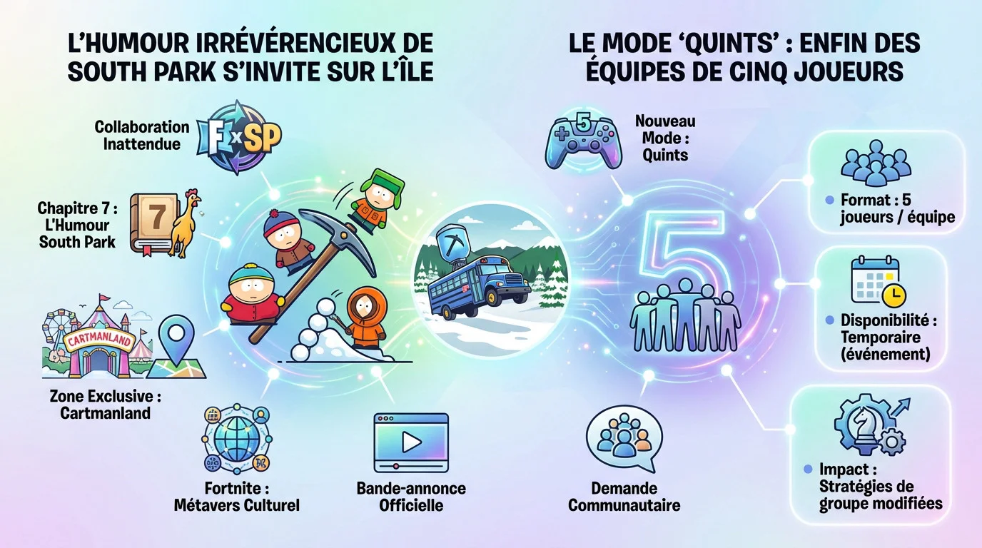 Personnages de South Park équipés de méchas dans Fortnite pour le mode Quints