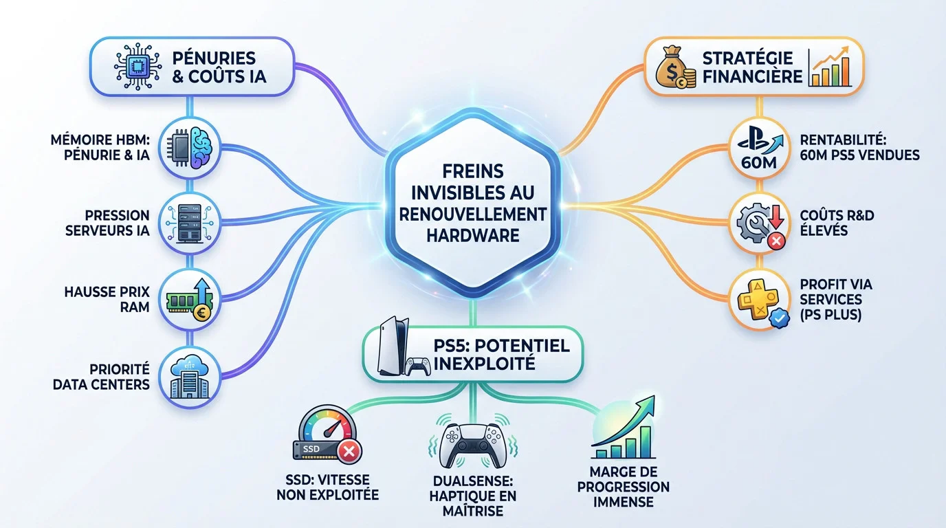 Impact des pénuries de composants et coûts de production sur le report de la PlayStation 6