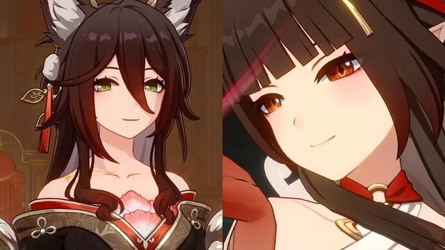 fugue ou lingsha dans hsr 3.8 : quel 5★ invoquer Personnages animés avec cheveux foncés et oreilles animales.