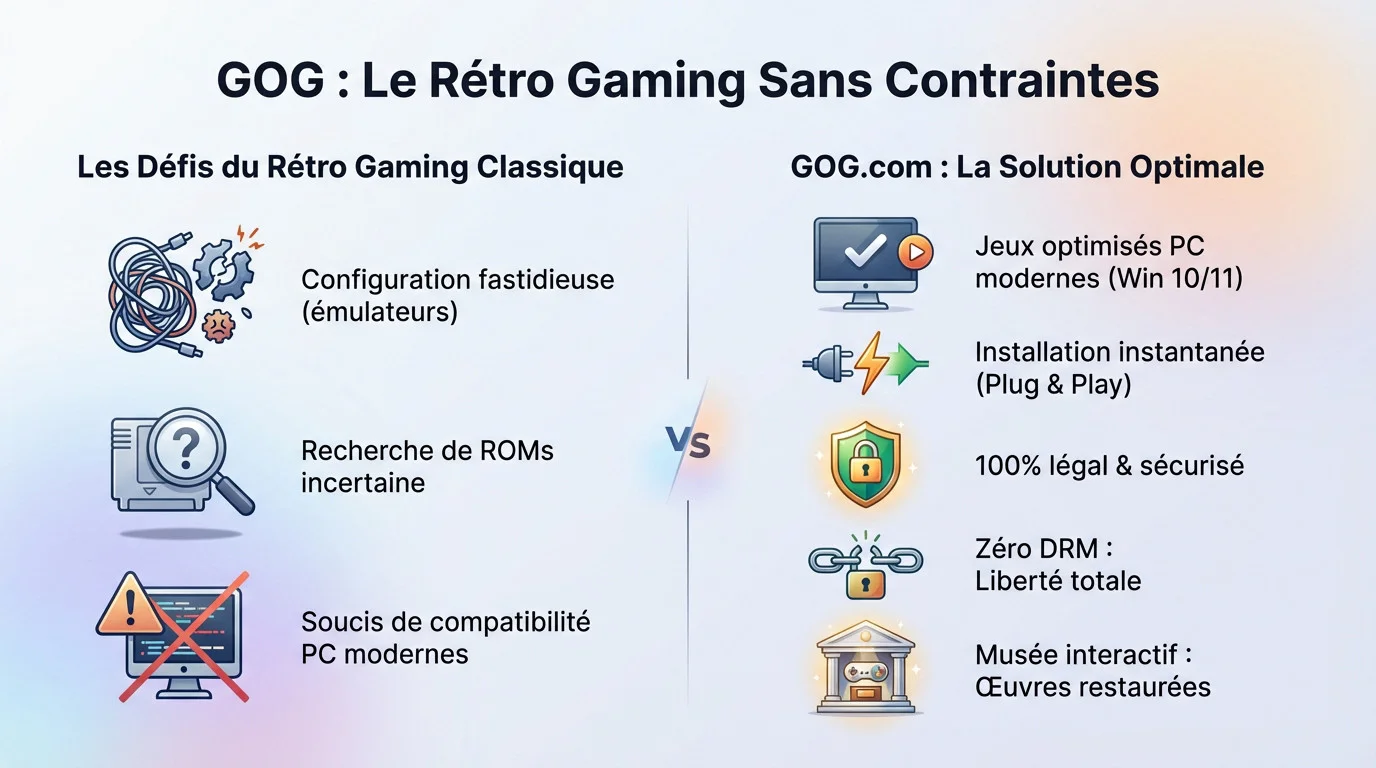 Catalogue de jeux rétro sur GOG.com sans DRM ni émulateur