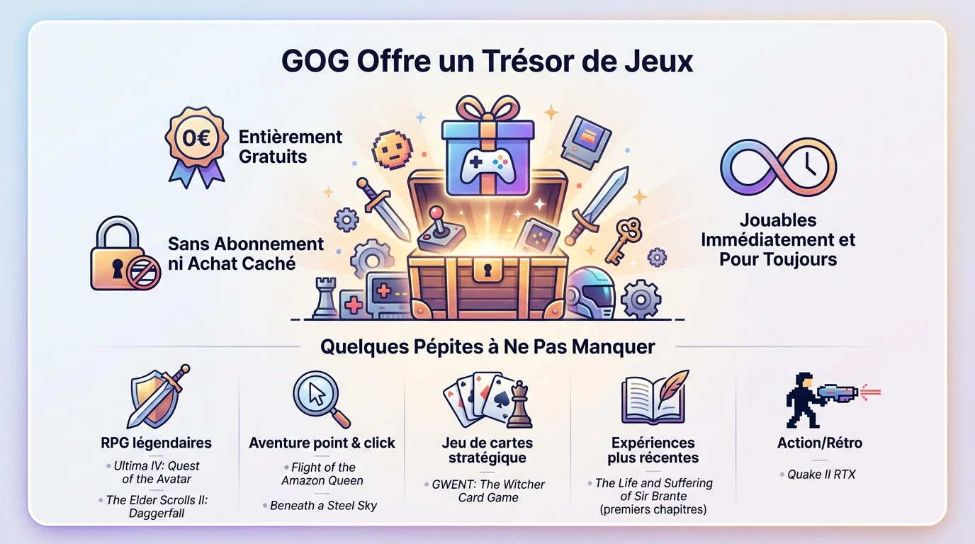 Collection de jeux vidéo classiques offerts gratuitement sur GOG sans DRM