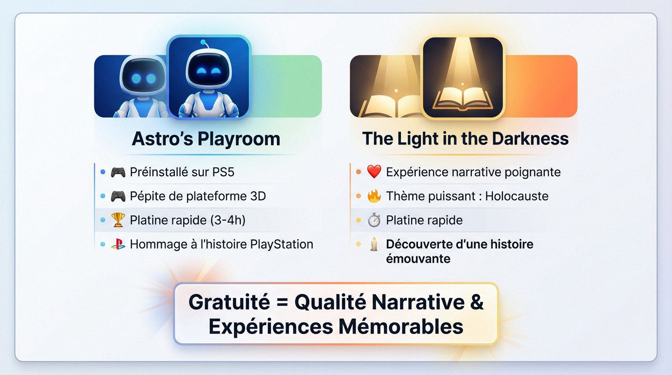 Astro's Playroom et The Light in the Darkness : des jeux gratuits PlayStation alliant trophée platine facile et narration forte