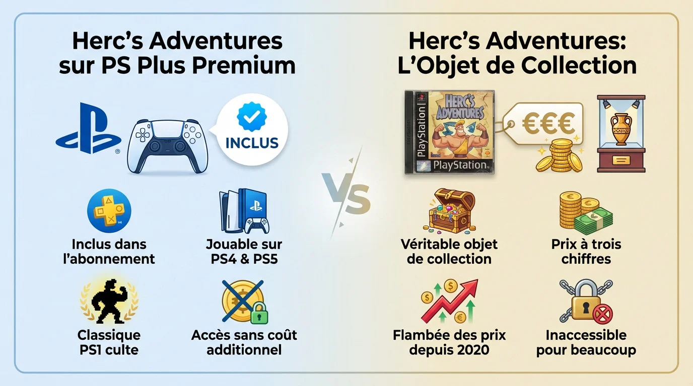 Comparaison prix Herc's Adventures physique vs gratuit PS Plus Premium