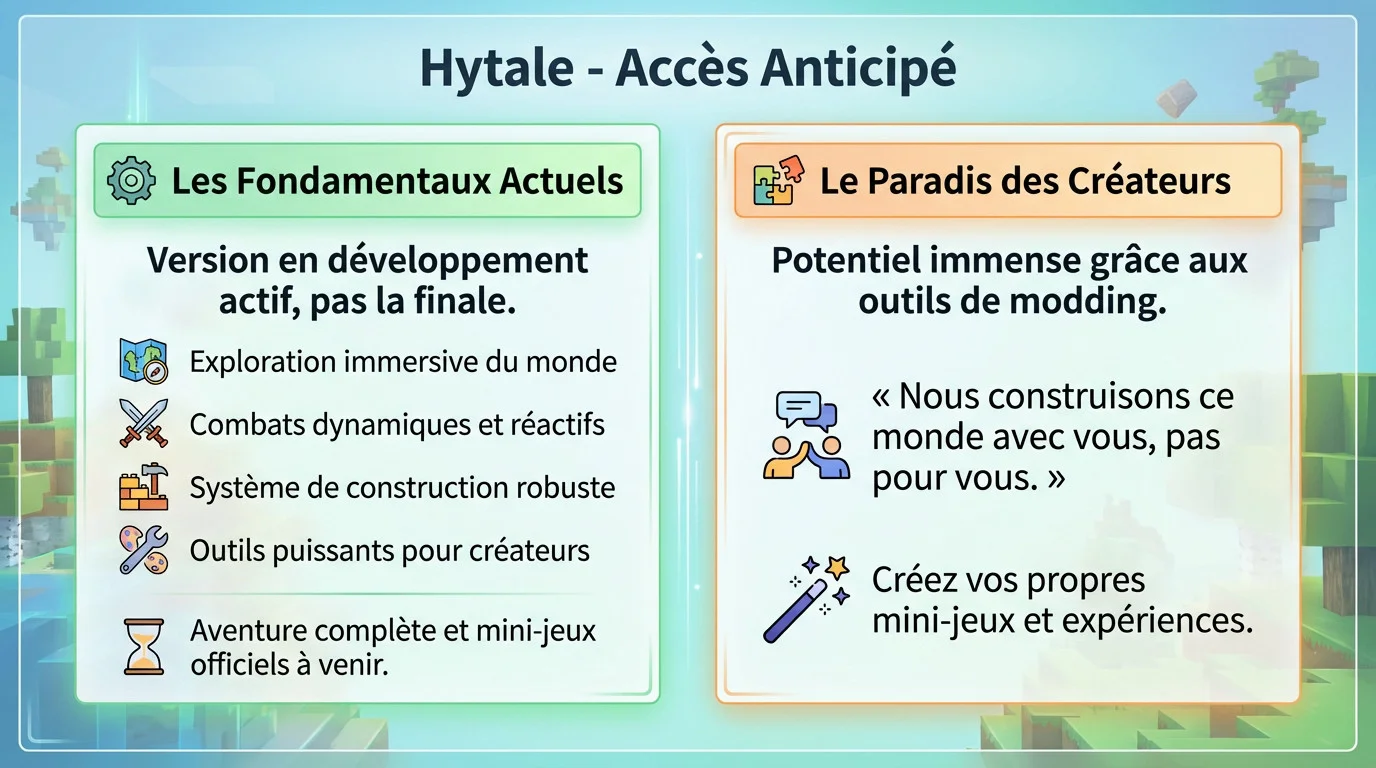 Aperçu des outils de création et du gameplay dans Hytale accès anticipé