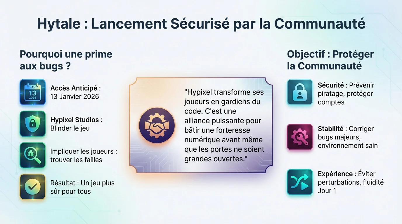 Communauté de joueurs participant à la sécurité du lancement Hytale