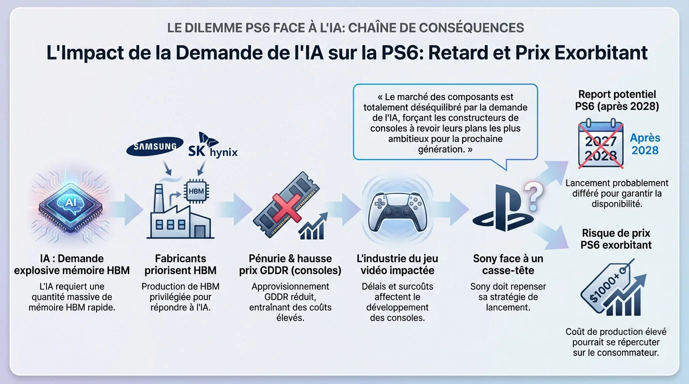 Impact de la pénurie de RAM causée par l'IA sur le prix et la sortie de la PS6