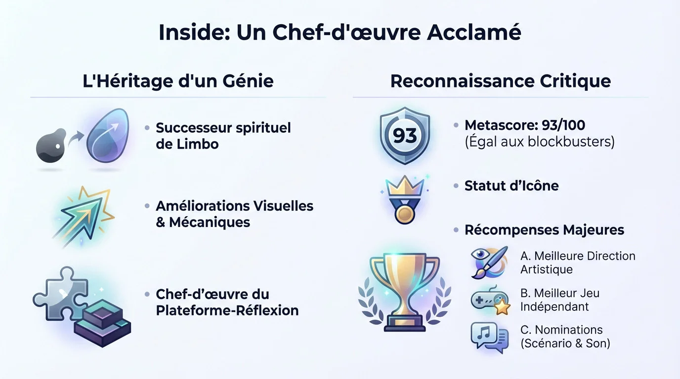 Capture d'écran sombre et atmosphérique du jeu Inside en promotion