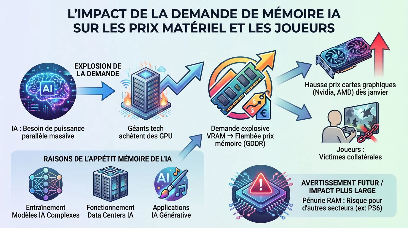 Impact de la demande en intelligence artificielle sur le prix des cartes graphiques et la mémoire vive