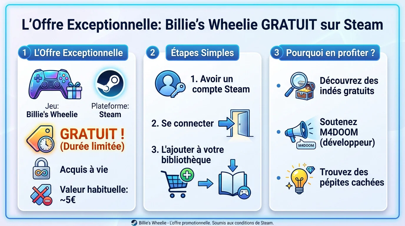 Billie's Wheelie offert gratuitement sur Steam pour une durée limitée