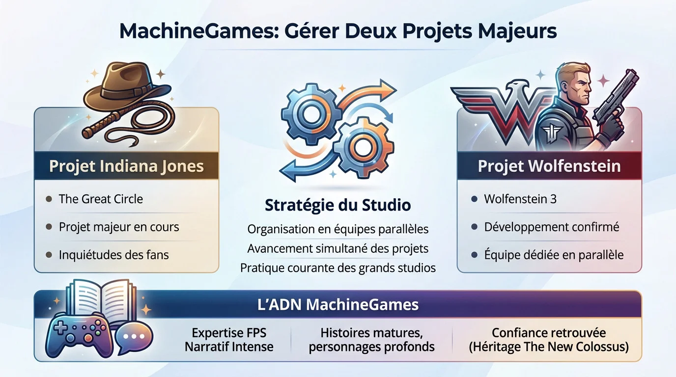 Equipe de développement MachineGames travaillant sur Wolfenstein 3 et Indiana Jones