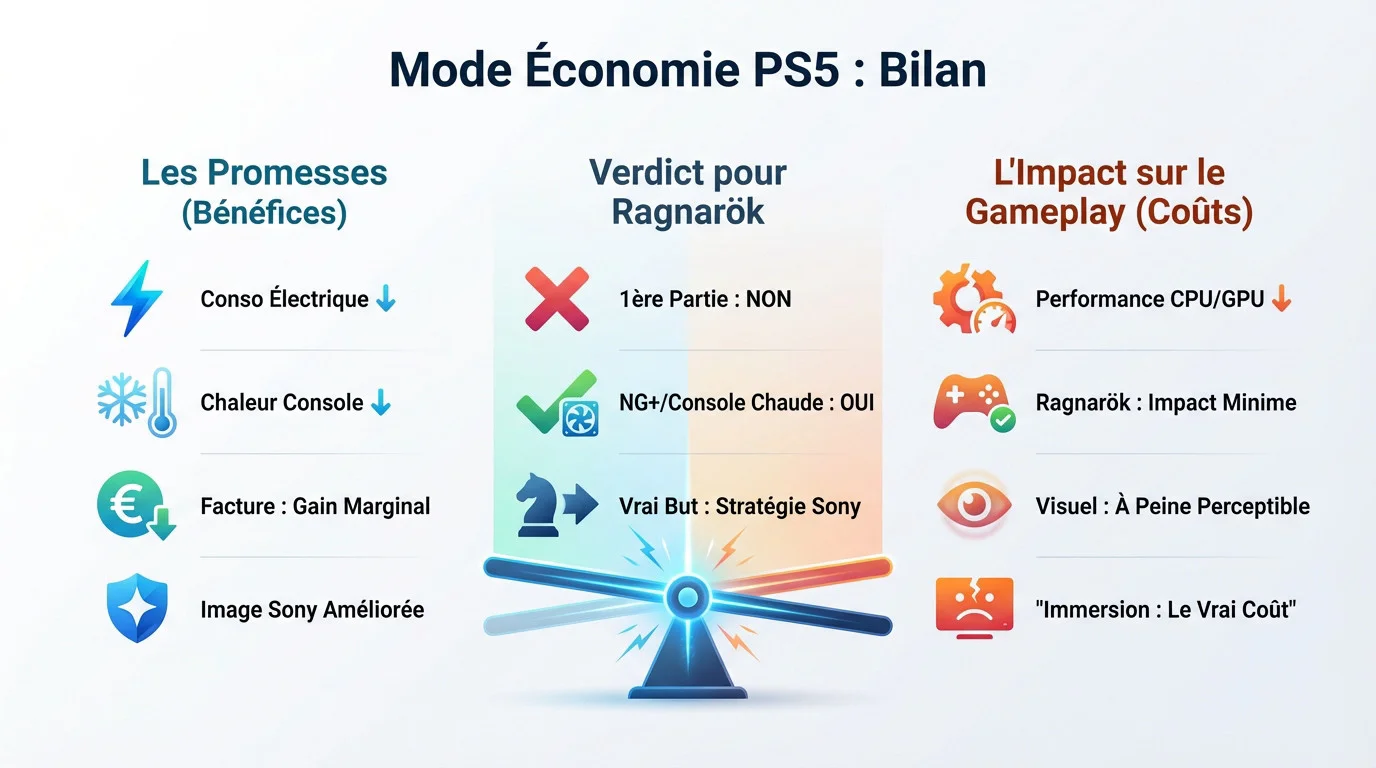 Kratos dans God of War Ragnarok face à l'option mode économie d'énergie sur PS5