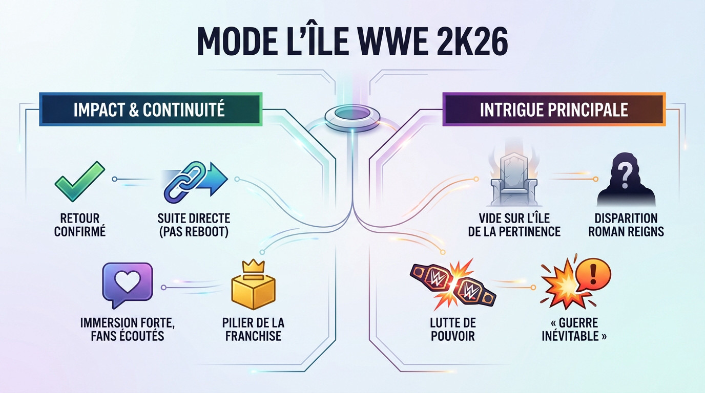 Aperçu exclusif du mode L'Île dans WWE 2K26 avec les nouvelles factions