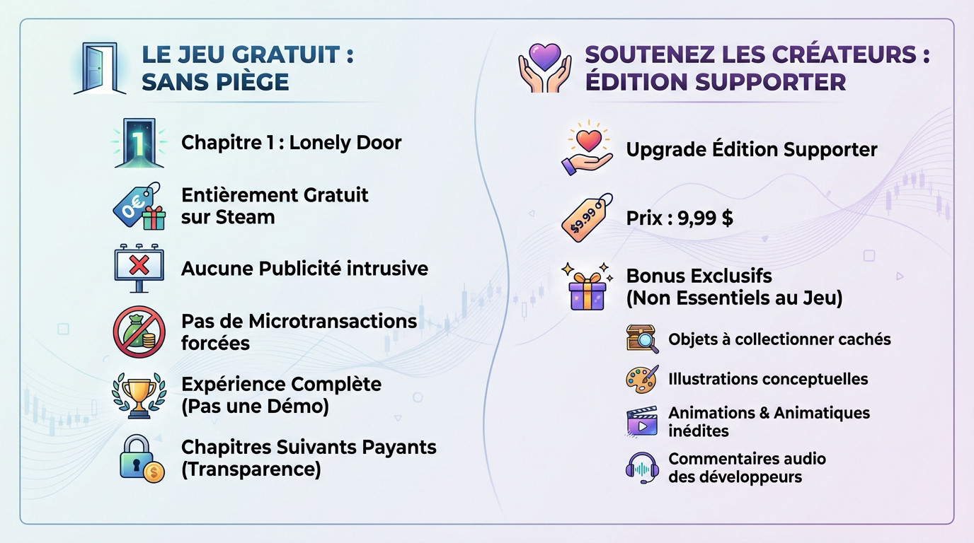 Comparaison des contenus entre la version gratuite de ENA Dream BBQ et l'édition supporter payante
