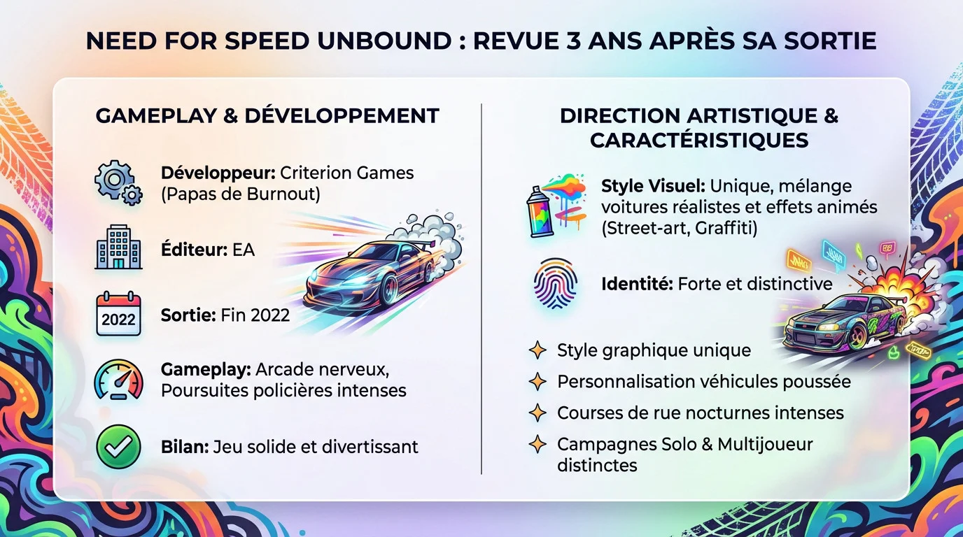 Need for Speed Unbound gameplay course de rue effets graffiti