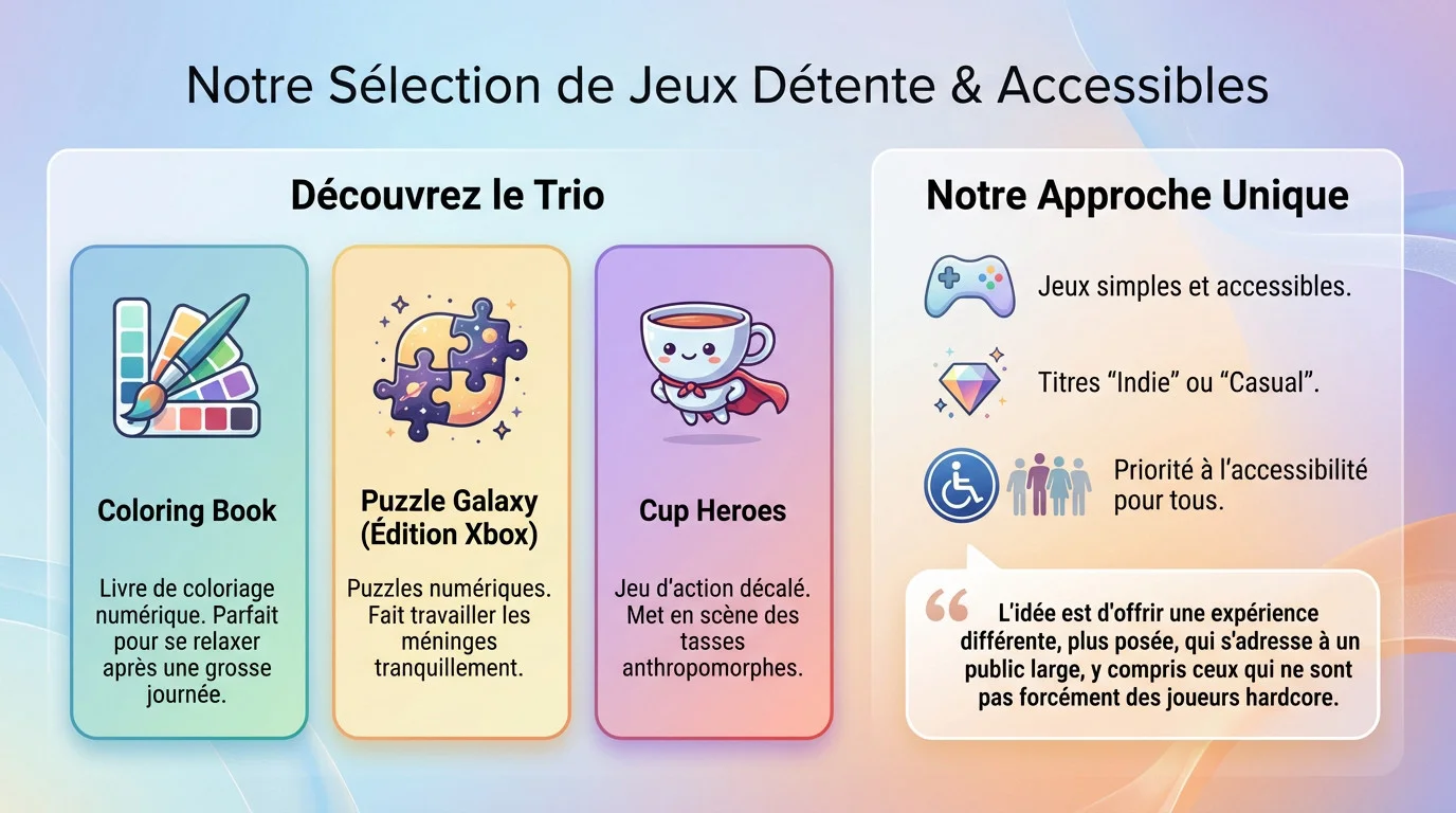 Sélection de jeux Xbox gratuits détente et accessibles pour Series X/S