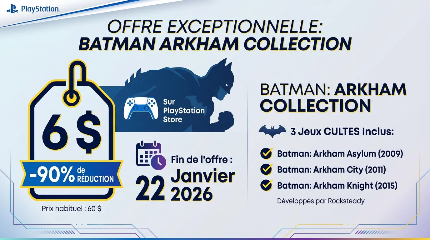 Offre promotionnelle Batman Arkham Collection à 6 dollars sur le PS Store