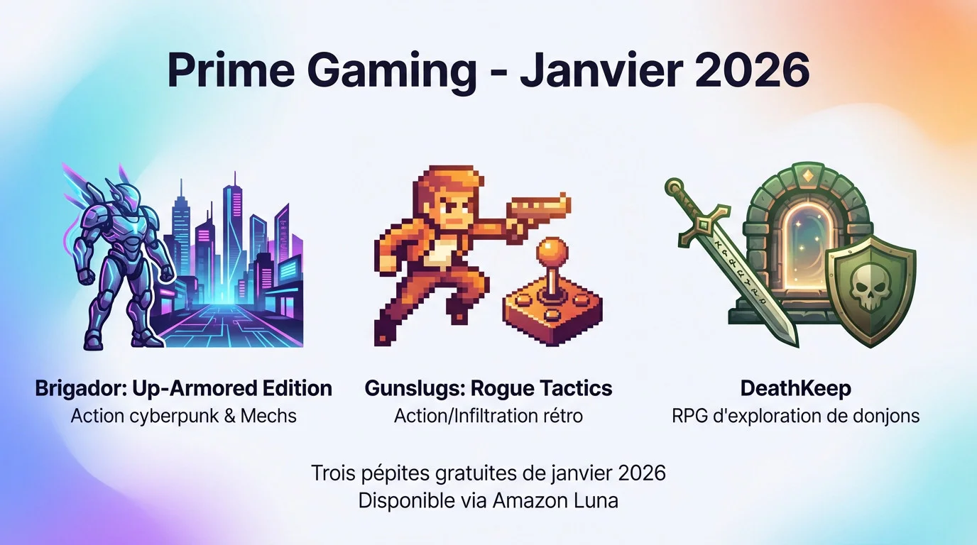 Prime Gaming janvier 2026 jeux gratuits Amazon Luna