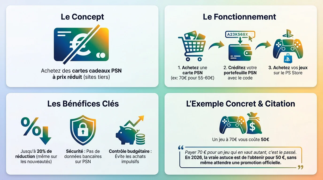 Réduire le prix des jeux PS5 grâce aux cartes cadeaux PSN