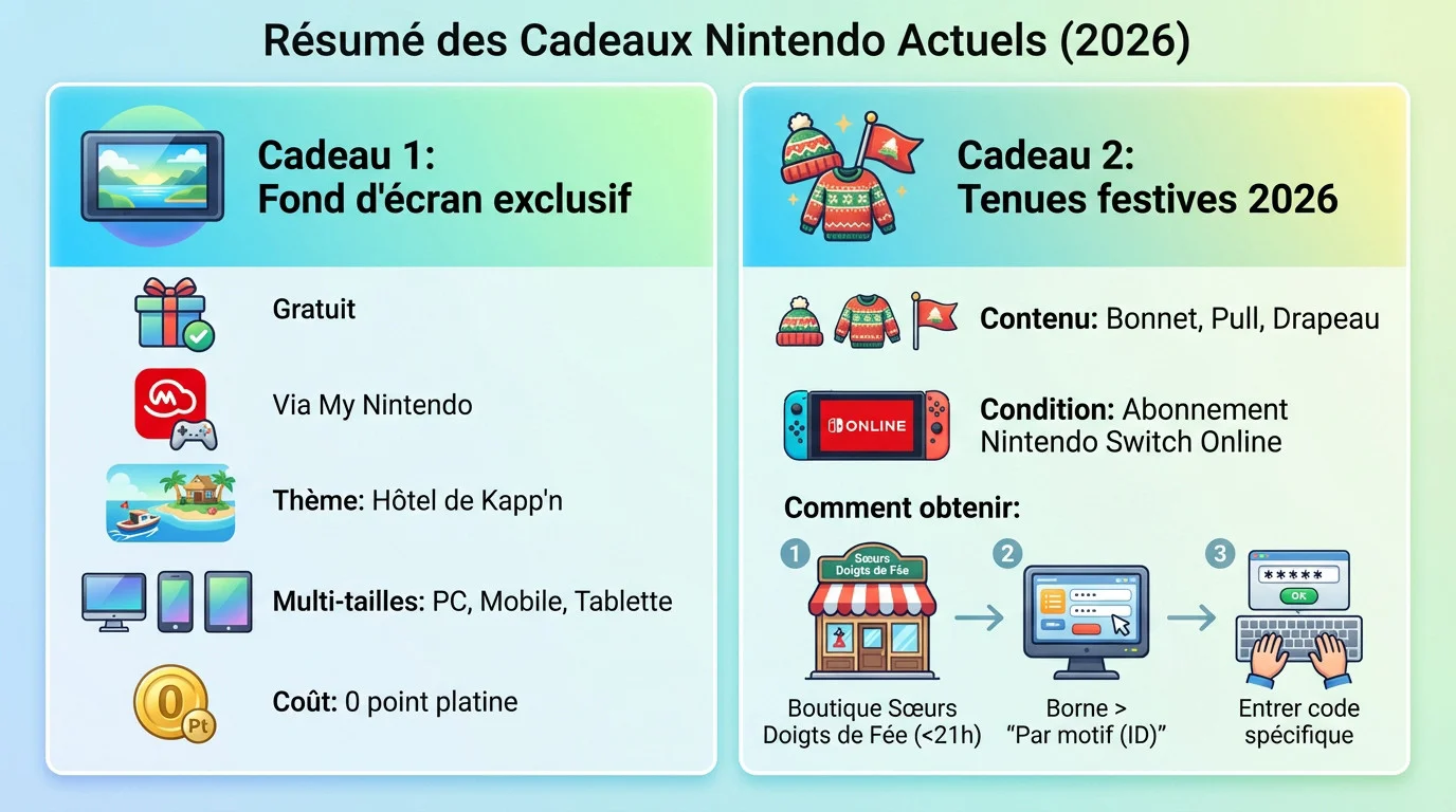 Aperçu des récompenses gratuites Animal Crossing 2026 et du fond d'écran exclusif