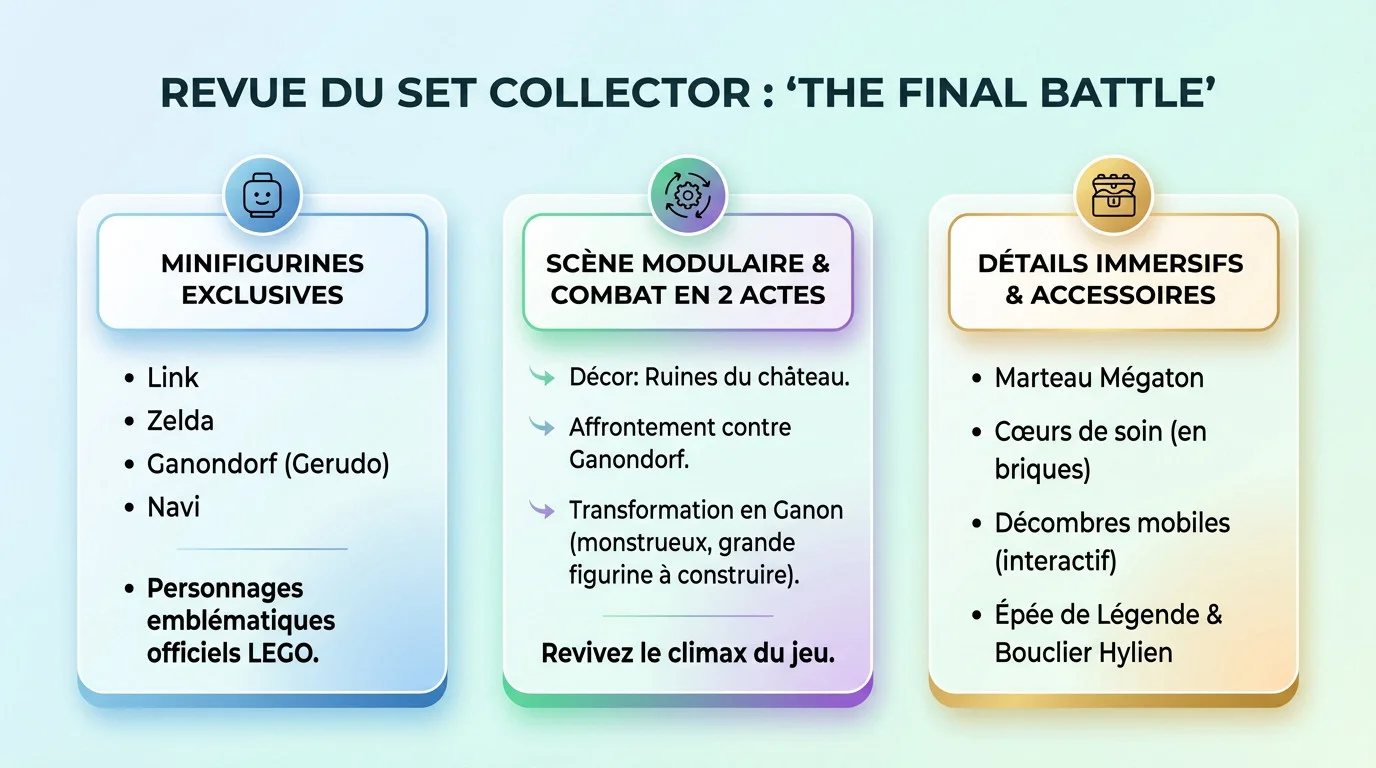 Aperçu du set LEGO The Final Battle avec Link affrontant Ganon