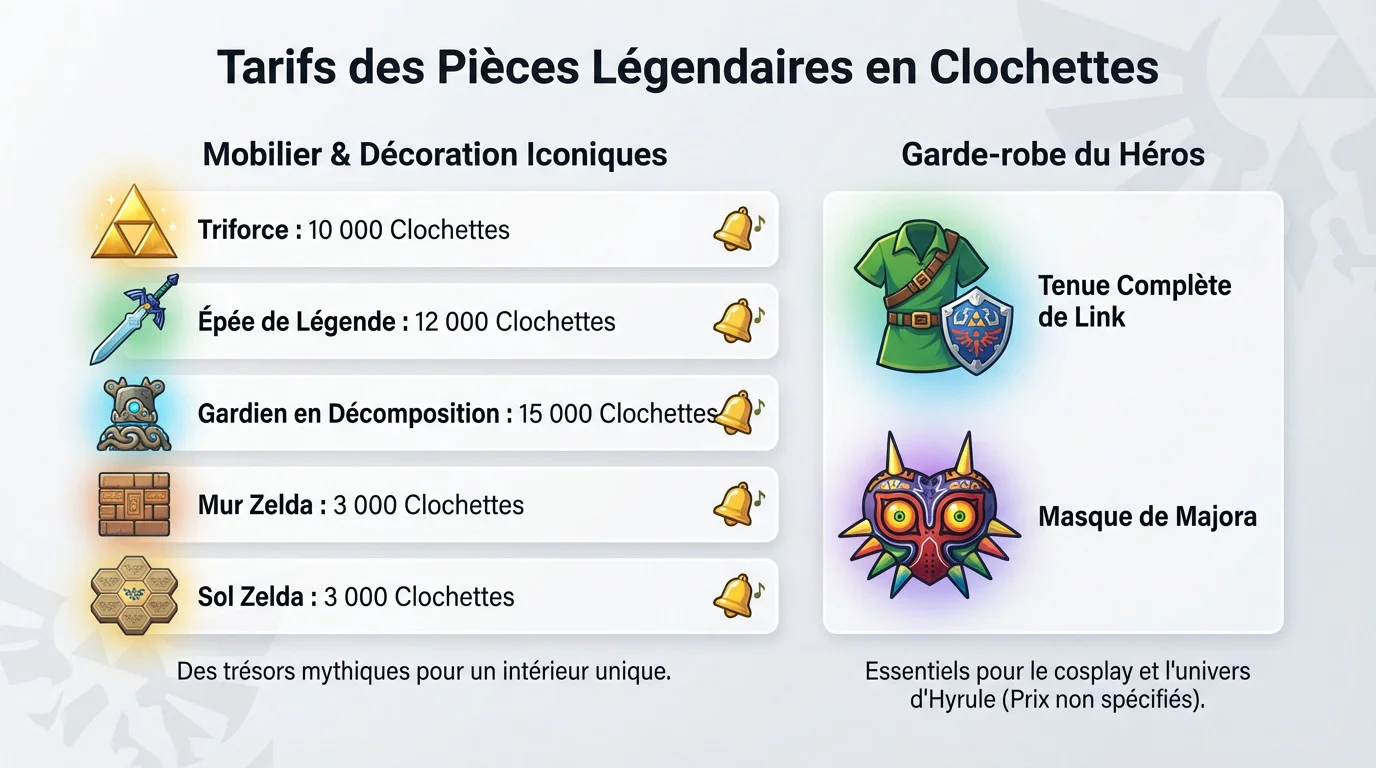 Meubles et tenues Zelda dans Animal Crossing New Horizons