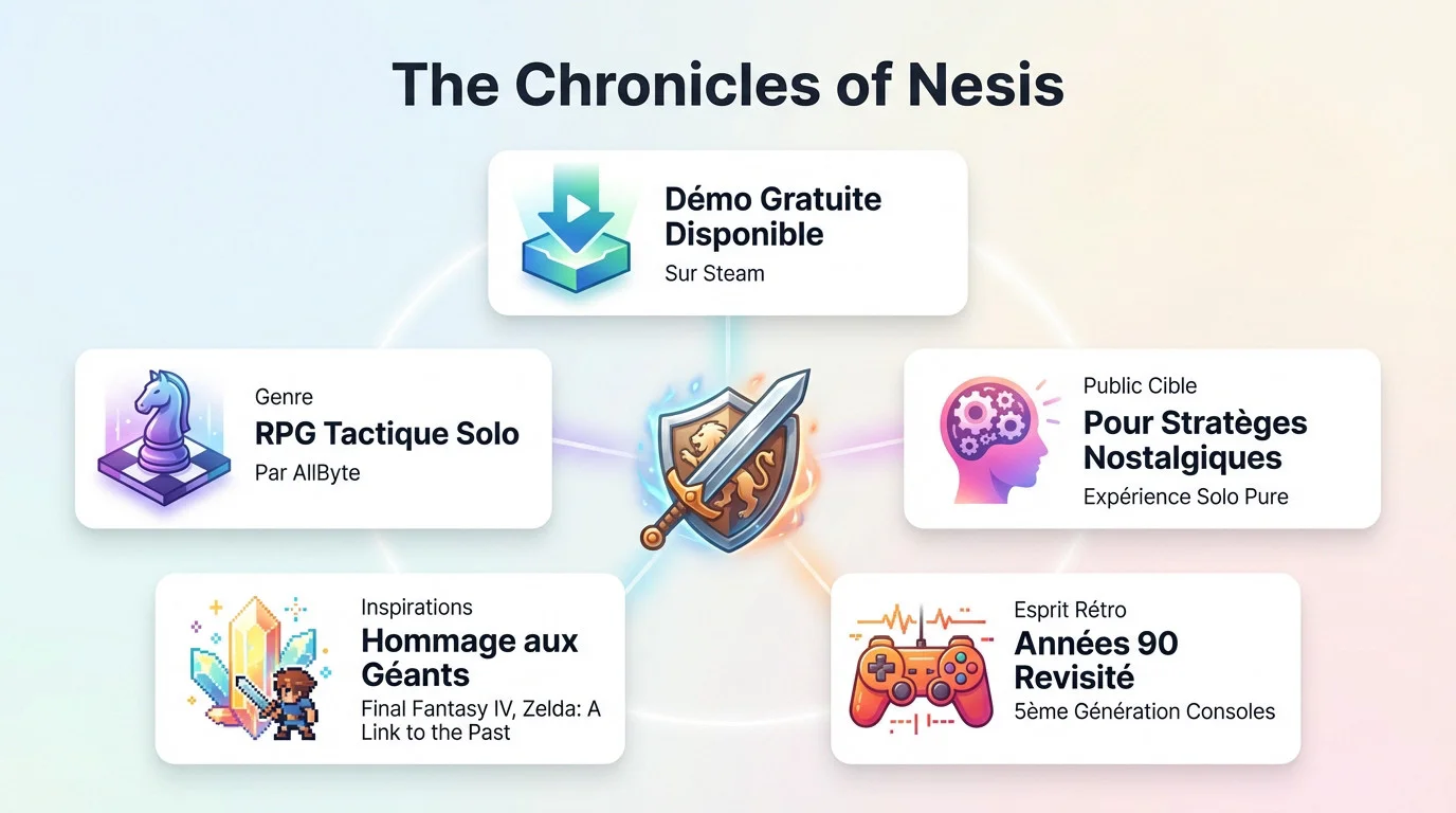 Aperçu du gameplay tactique et des graphismes rétro de The Chronicles of Nesis