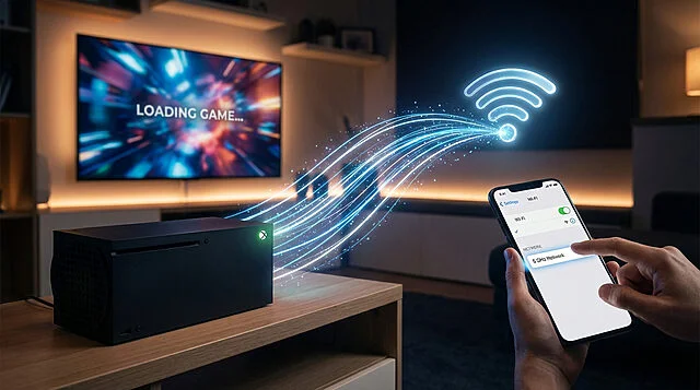 xbox gaming 5 ghz wi fi for accelerated downloads Connexion sans fil de la console au smartphone