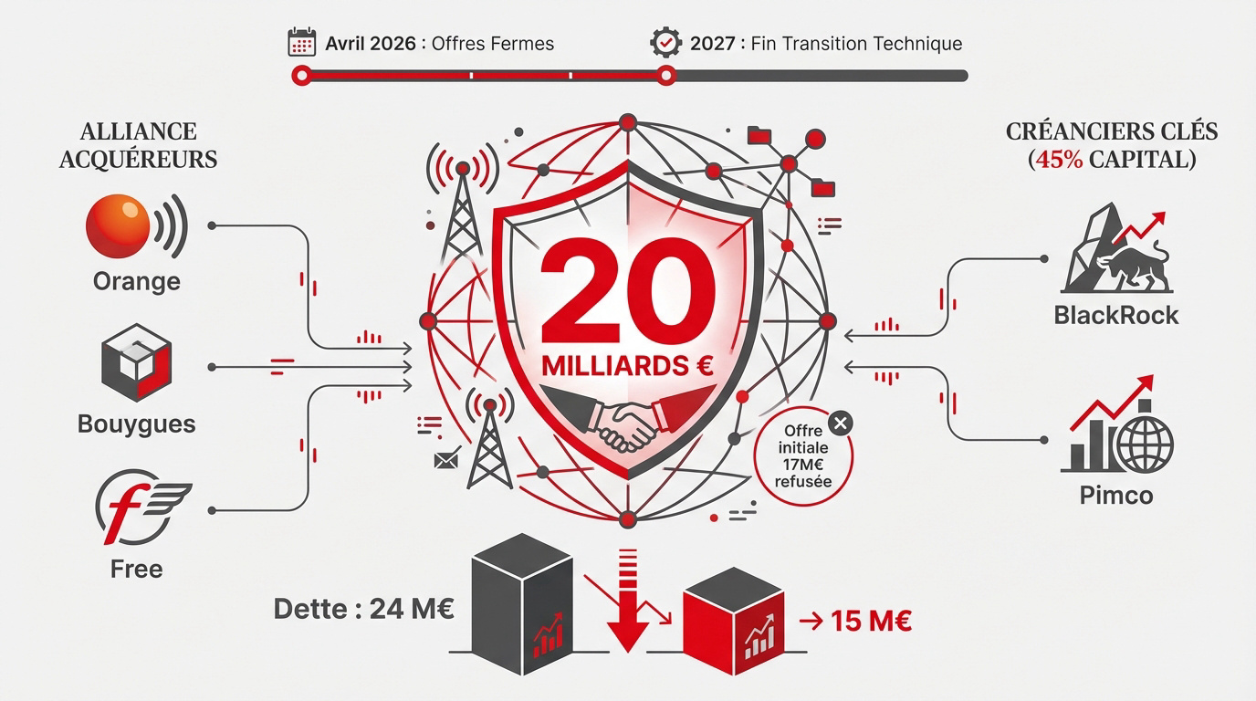 Accord de rachat SFR 20 milliards et restructuration dette