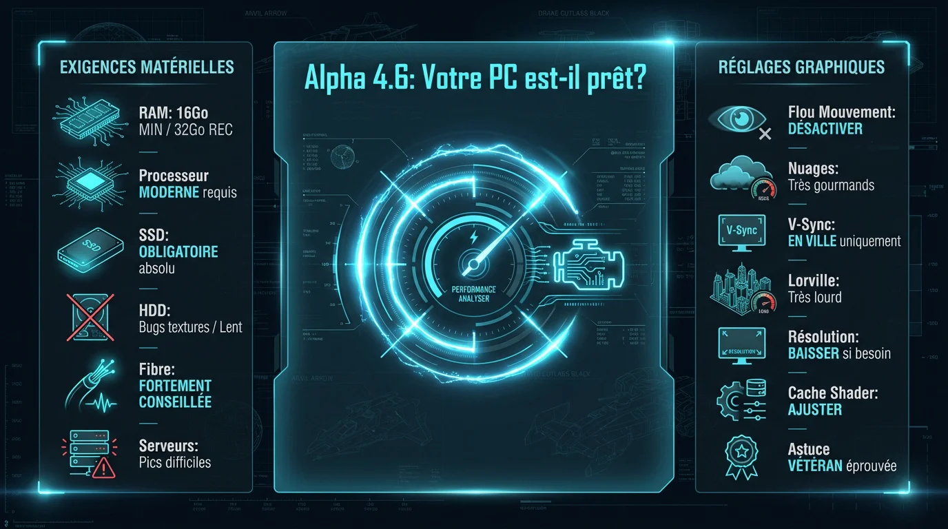 Vaisseau spatial RSI en vol stationnaire dans Star Citizen Alpha 4.6