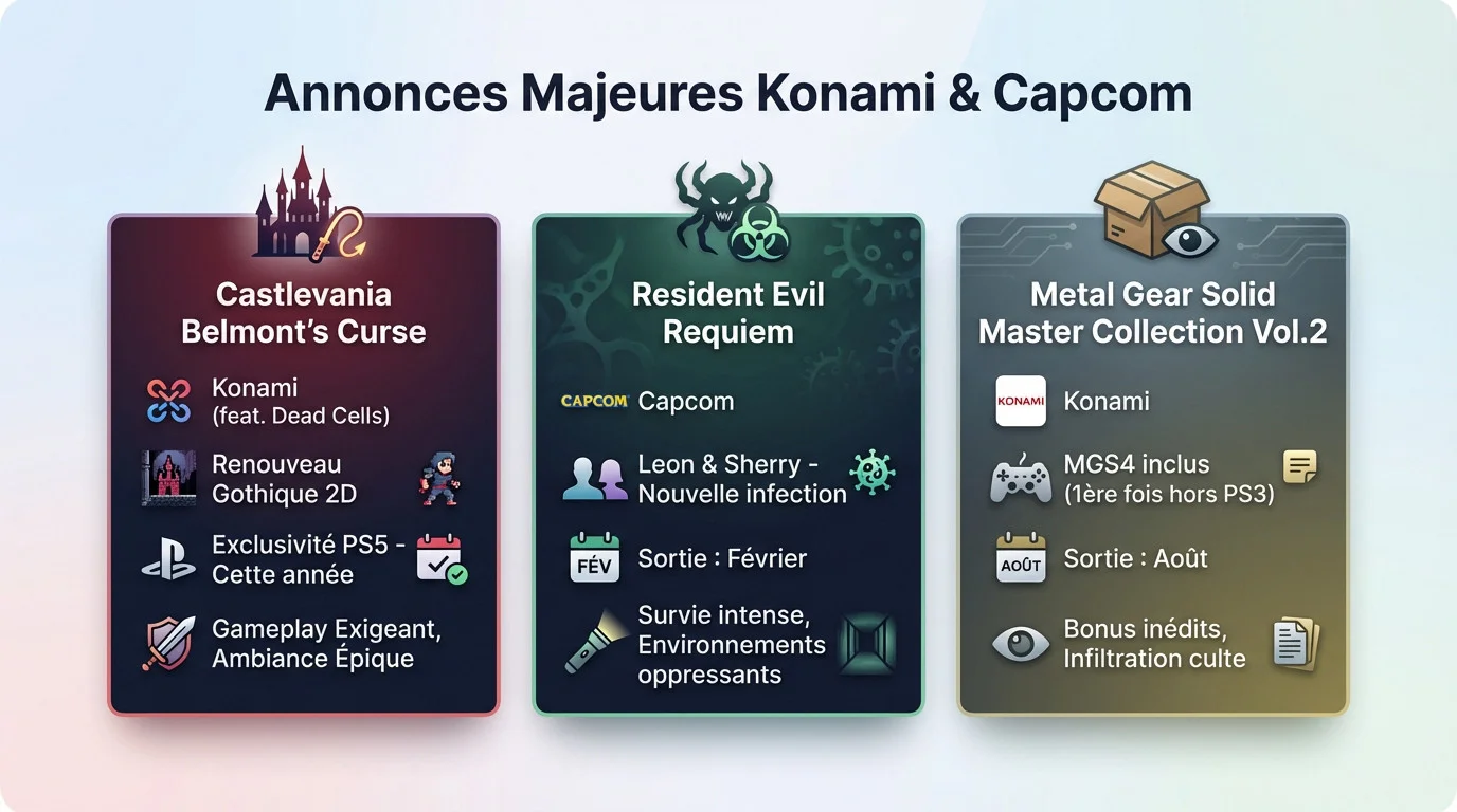 Annonces majeures de Konami et Capcom lors du State of Play 2026