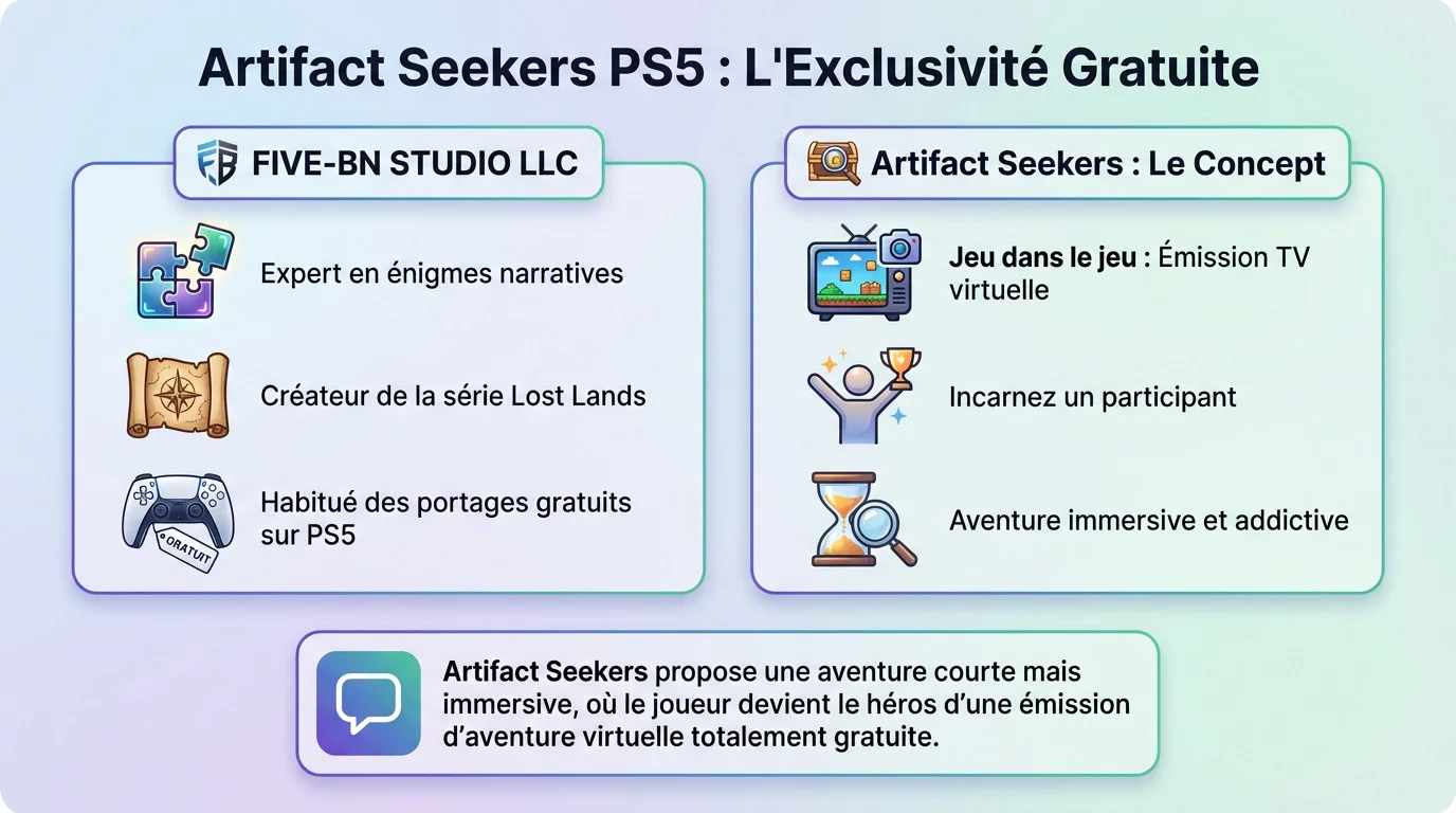 Artifact Seekers sur PS5 jeu gratuit d'aventure et d'objets cachés