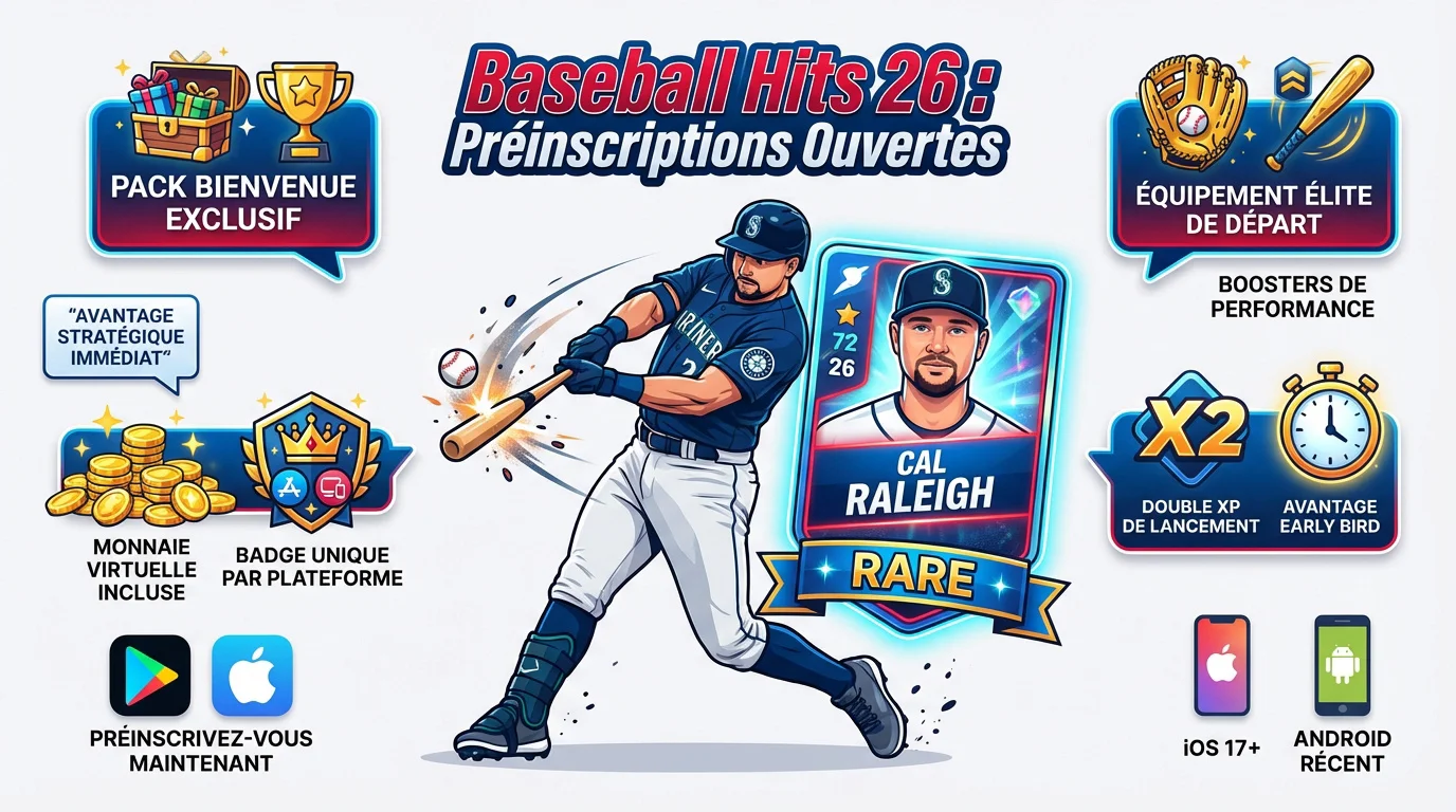 Cal Raleigh sur la jaquette de Baseball Hits 26 pour les préinscriptions