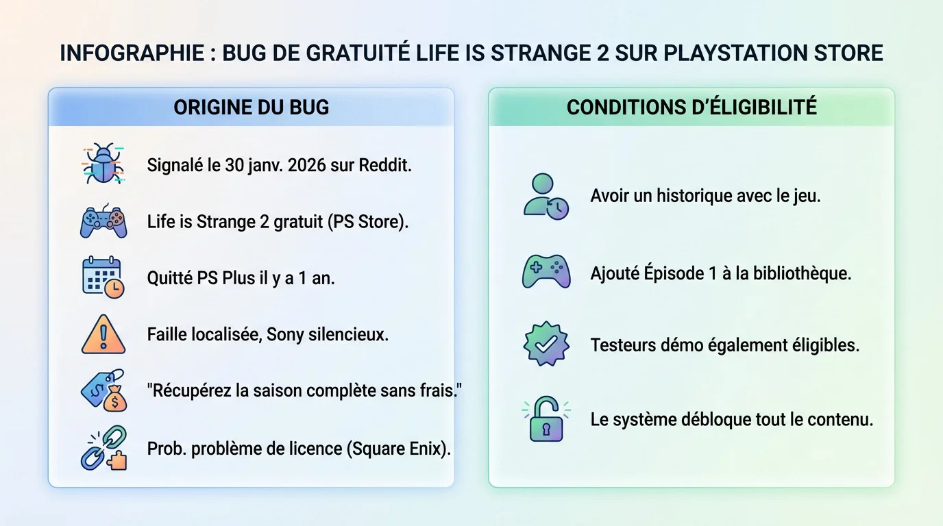 Bug gratuité Life is Strange 2 sur PS Store