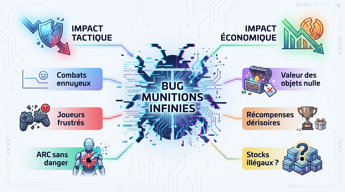Impact du bug de munitions infinies sur le gameplay tactique et économique d'ARC Raiders