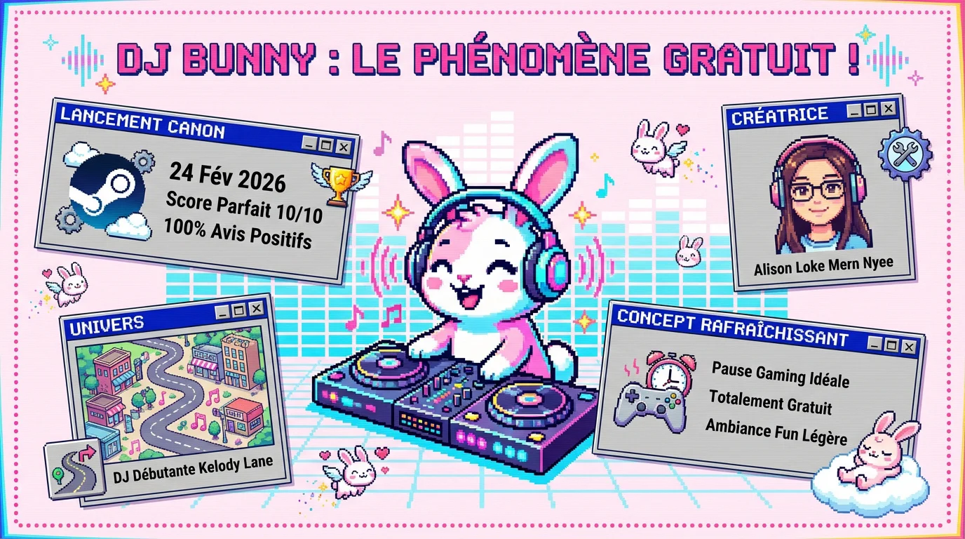 Le jeu indépendant DJ Bunny avec son héroïne lapine sur Steam